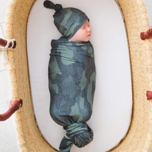 Knit Swaddle Blanket – Hunter