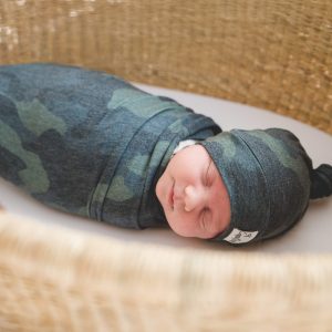 Knit Swaddle Blanket – Hunter